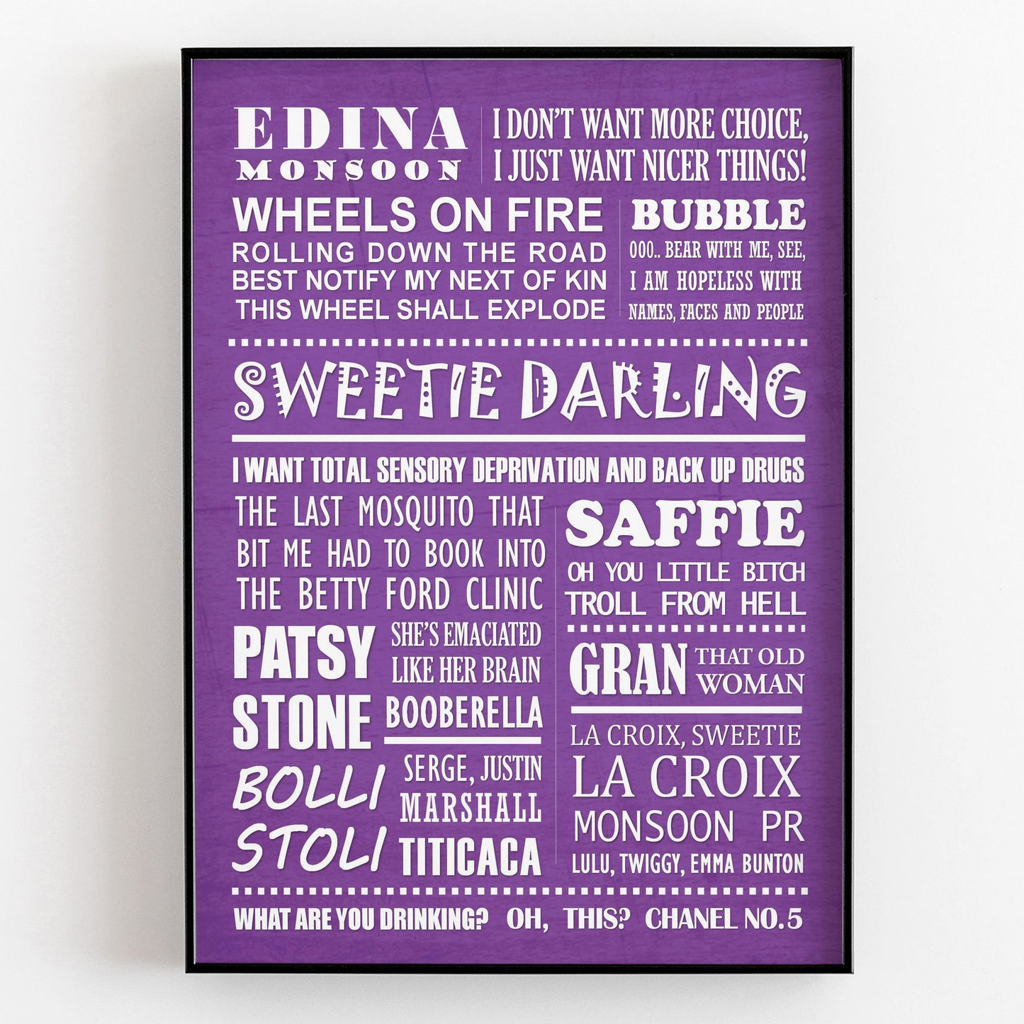 ABSOLUTELY FABULOUS Typography Print (available in 8 colours)