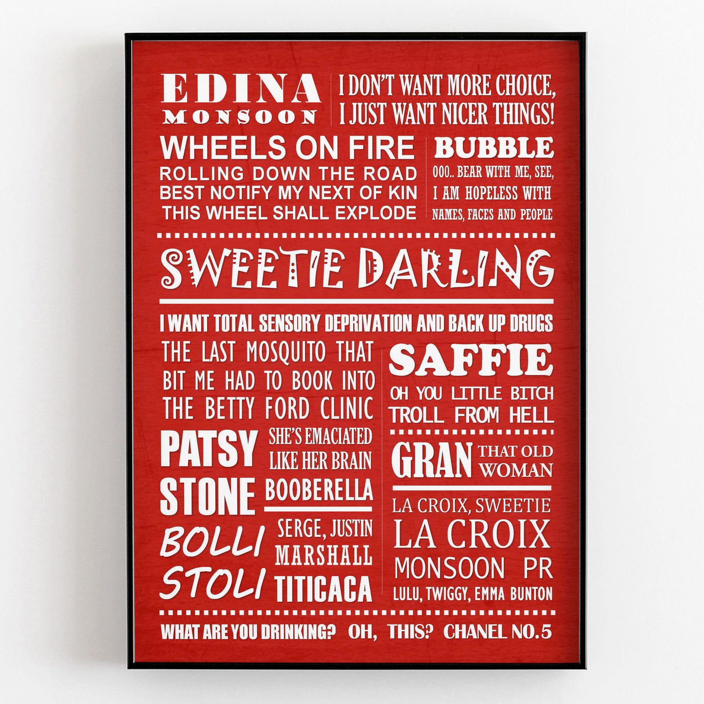 ABSOLUTELY FABULOUS Typography Print (available in 8 colours)
