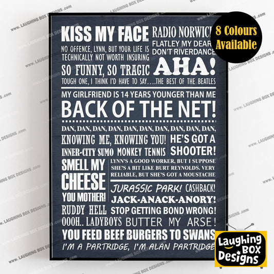 ALAN PARTRIDGE Typography Print (available in 8 colours)