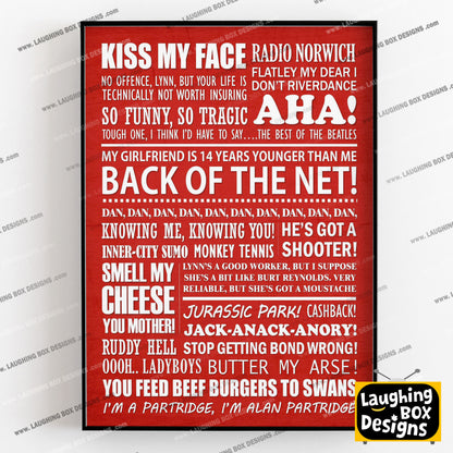 ALAN PARTRIDGE Typography Print (available in 8 colours)