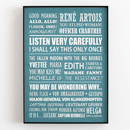 ALLO ALLO Typography Print (available in 8 colours)