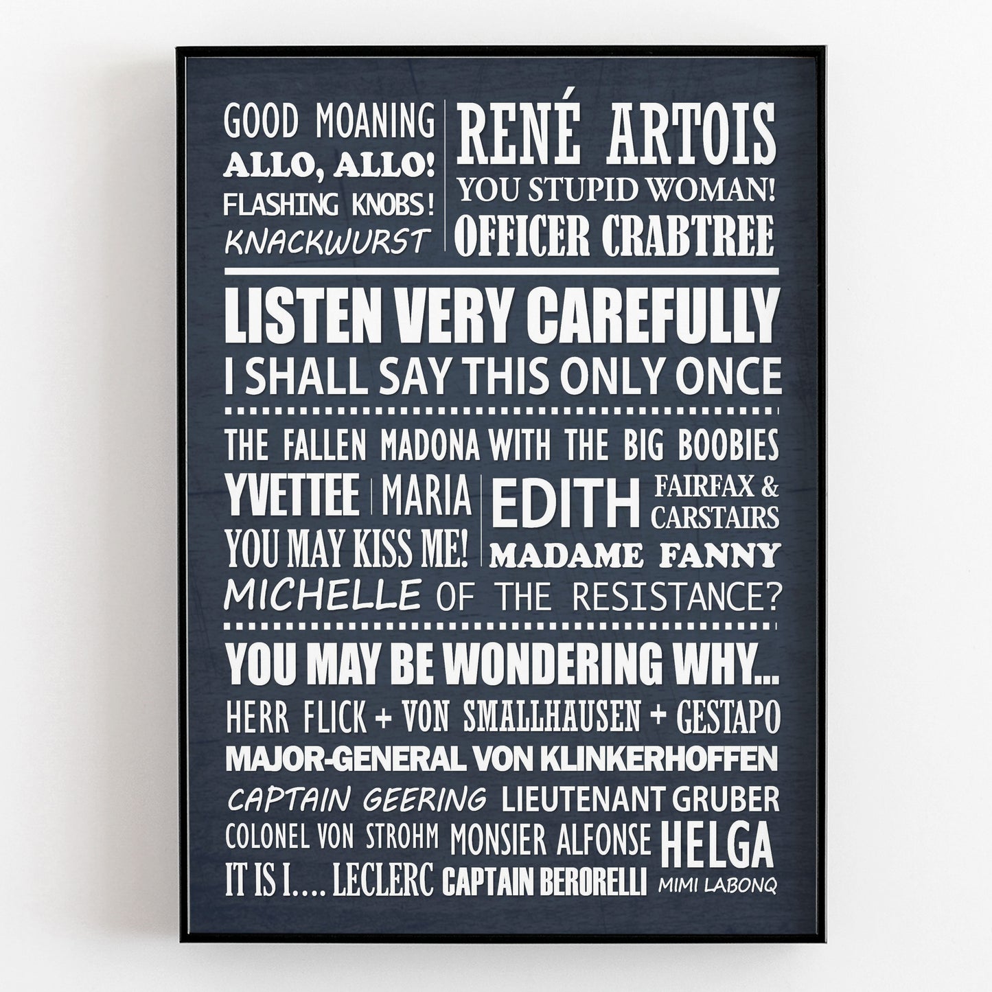 ALLO ALLO Typography Print (available in 8 colours)