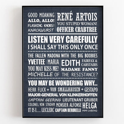 ALLO ALLO Typography Print (available in 8 colours)