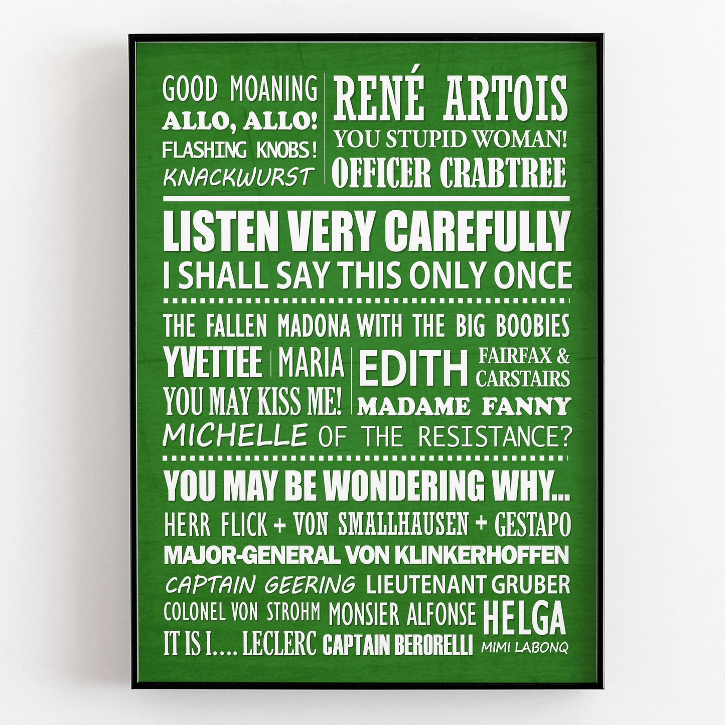 ALLO ALLO Typography Print (available in 8 colours)