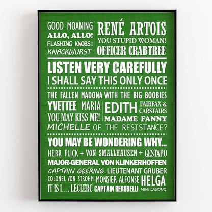 ALLO ALLO Typography Print (available in 8 colours)