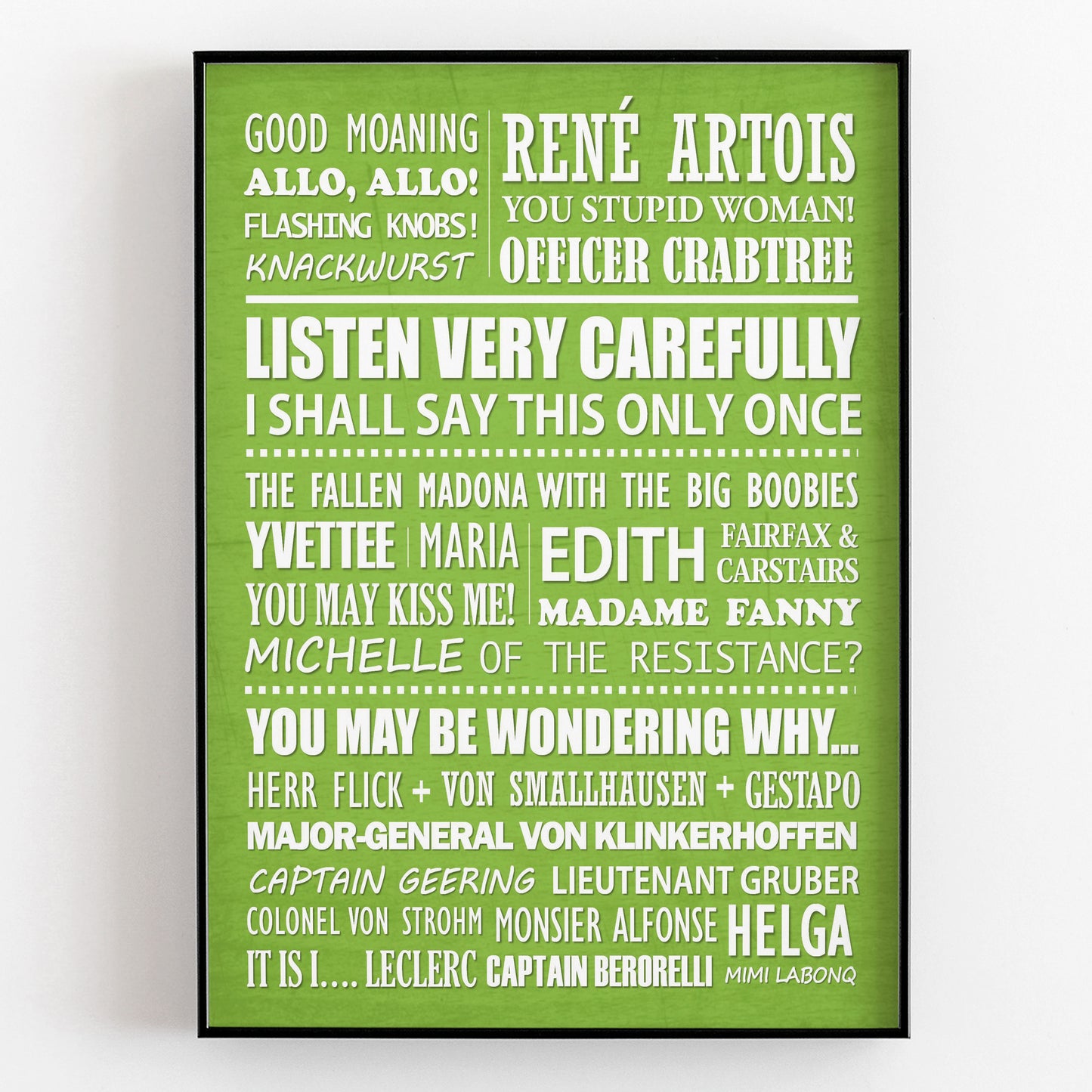 ALLO ALLO Typography Print (available in 8 colours)