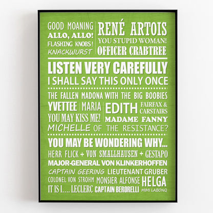 ALLO ALLO Typography Print (available in 8 colours)