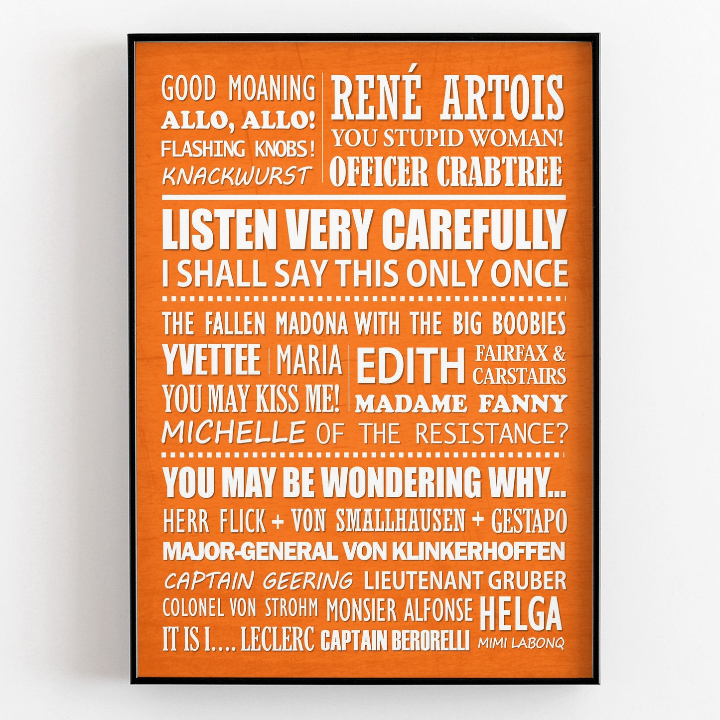 ALLO ALLO Typography Print (available in 8 colours)