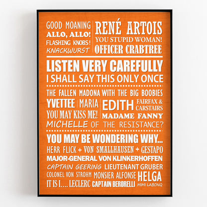 ALLO ALLO Typography Print (available in 8 colours)