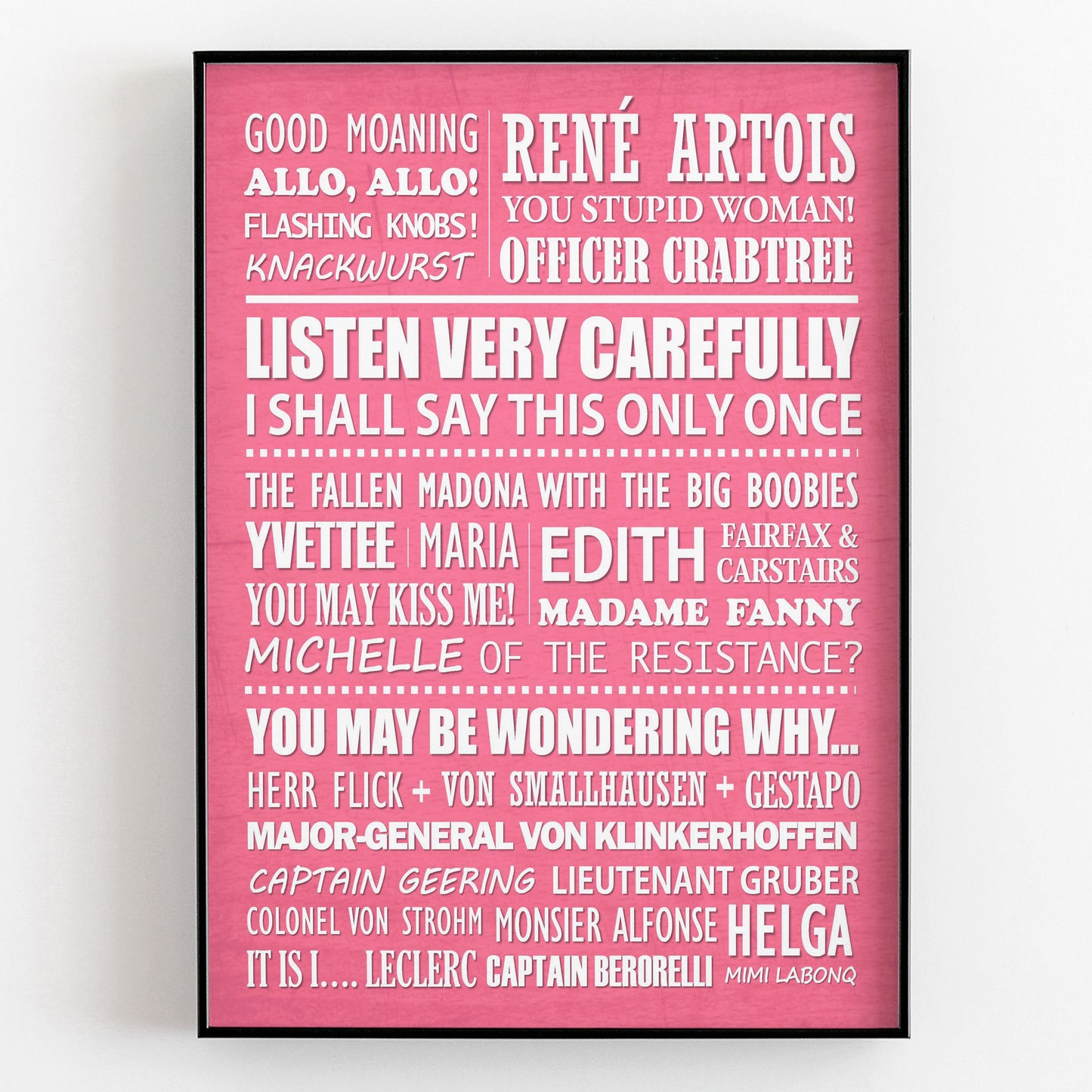 ALLO ALLO Typography Print (available in 8 colours)