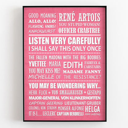 ALLO ALLO Typography Print (available in 8 colours)