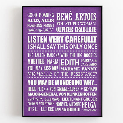 ALLO ALLO Typography Print (available in 8 colours)