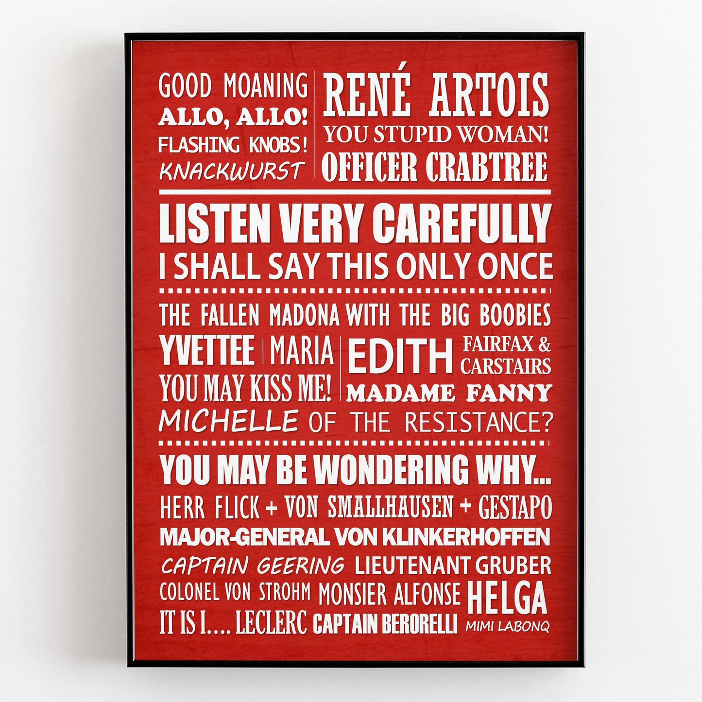 ALLO ALLO Typography Print (available in 8 colours)