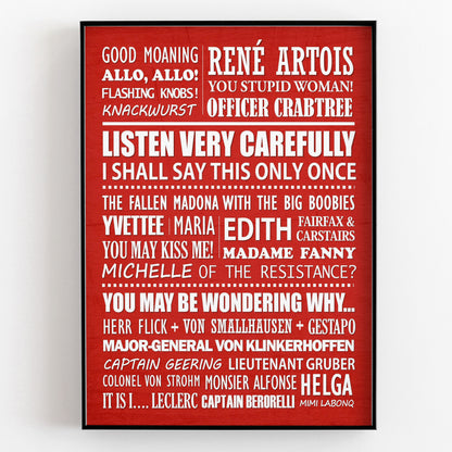 ALLO ALLO Typography Print (available in 8 colours)