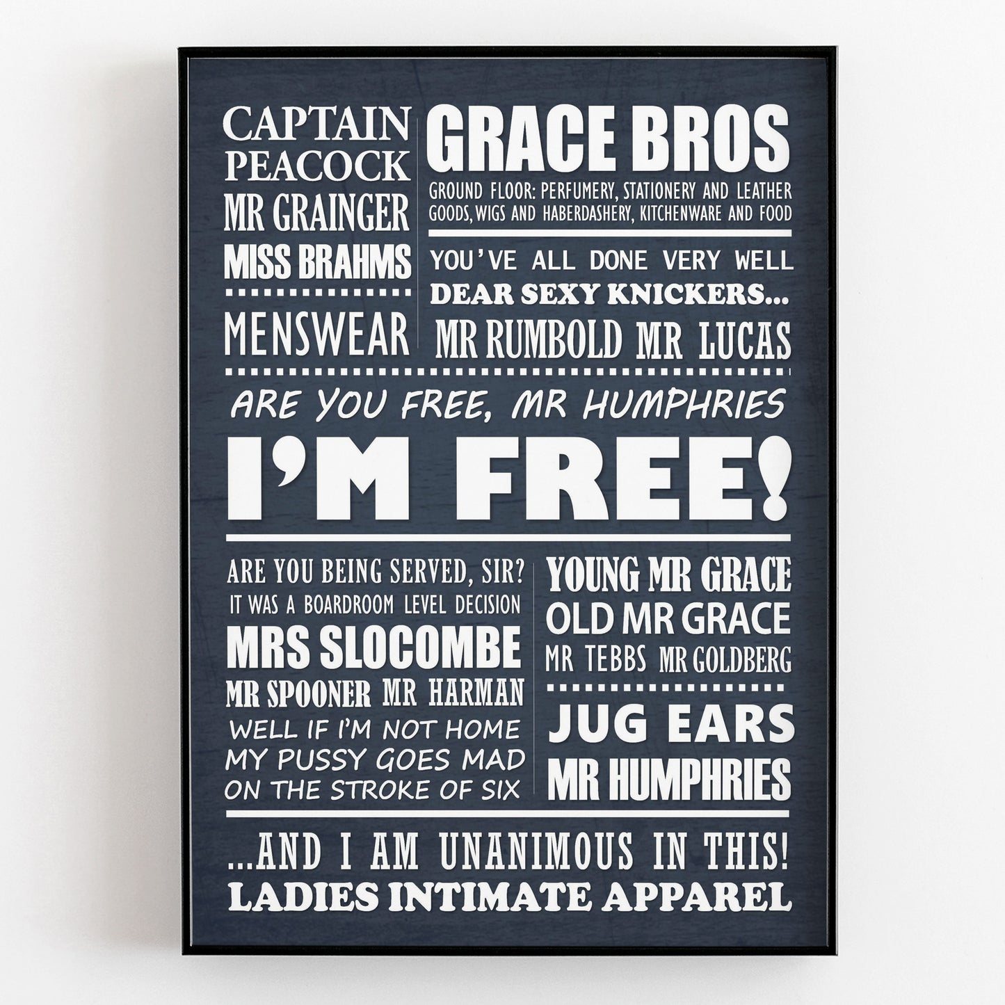 ARE YOU BEING SERVED Typography Print (available in 8 colours)