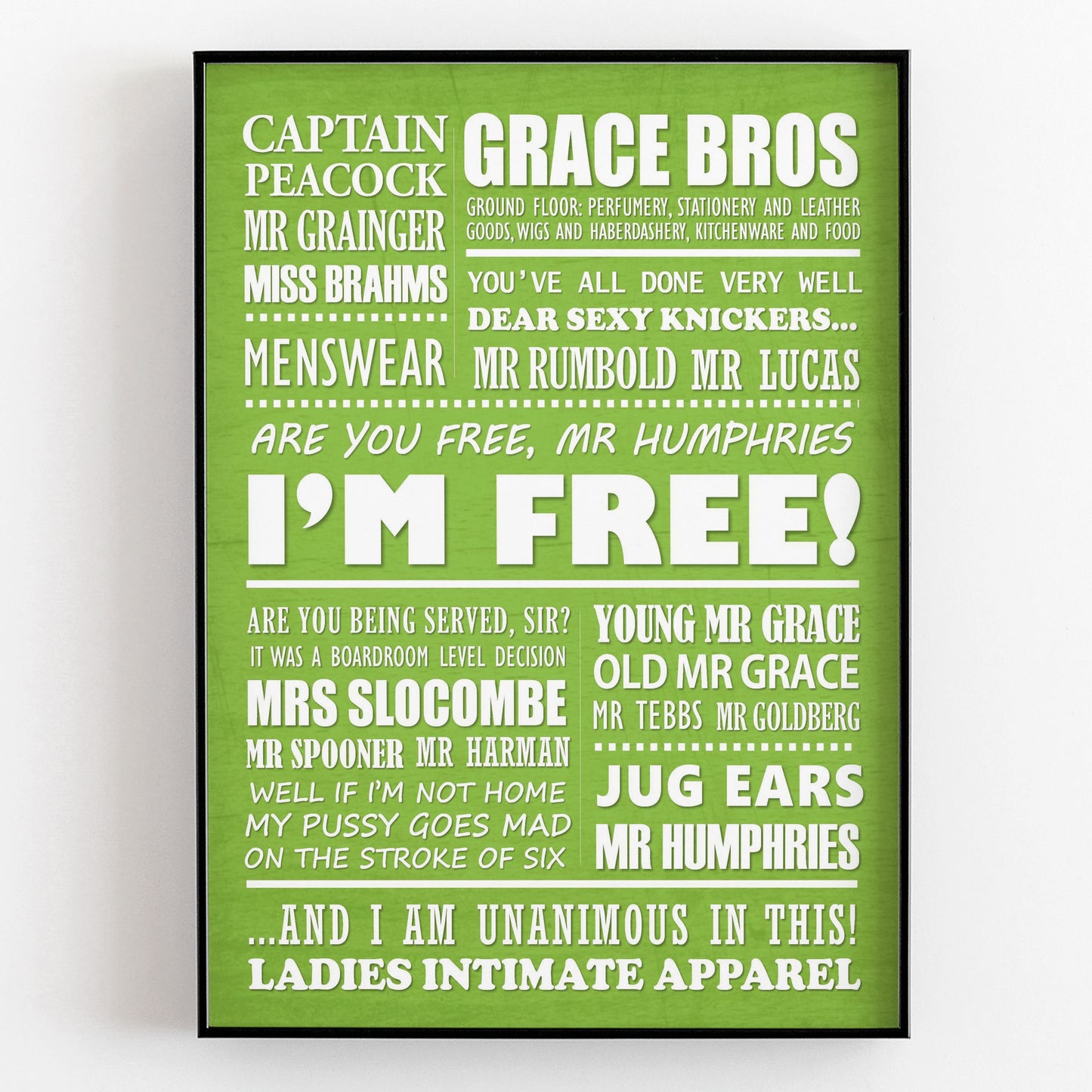 ARE YOU BEING SERVED Typography Print (available in 8 colours)