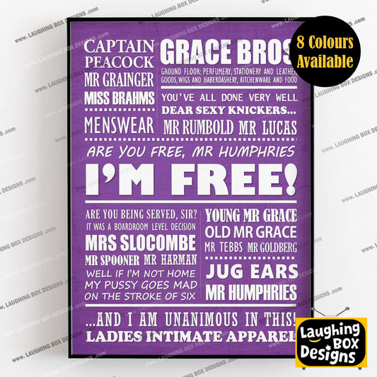 ARE YOU BEING SERVED Typography Print (available in 8 colours)
