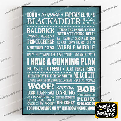 BLACKADDER Typography Print (available in 8 colours)