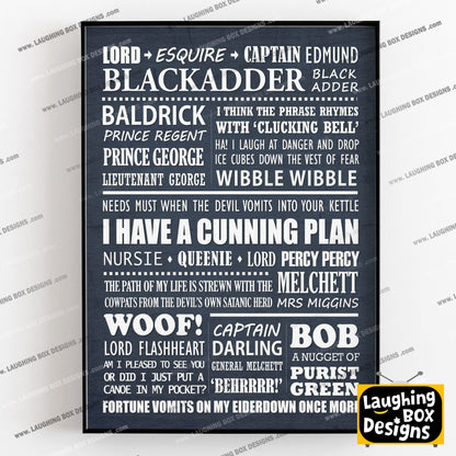 BLACKADDER Typography Print (available in 8 colours)