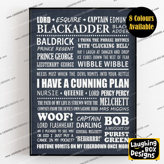 BLACKADDER Typography Print (available in 8 colours)