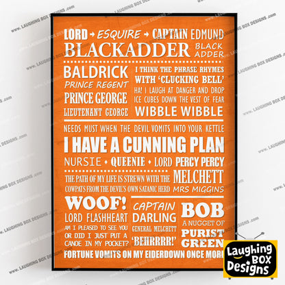 BLACKADDER Typography Print (available in 8 colours)