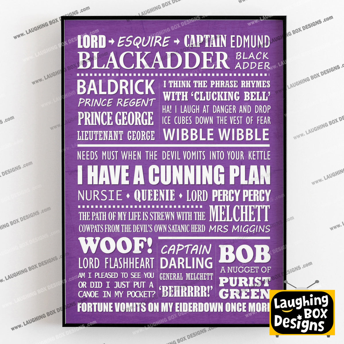 BLACKADDER Typography Print (available in 8 colours)