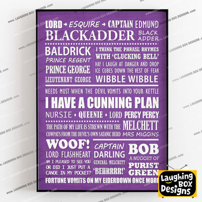 BLACKADDER Typography Print (available in 8 colours)