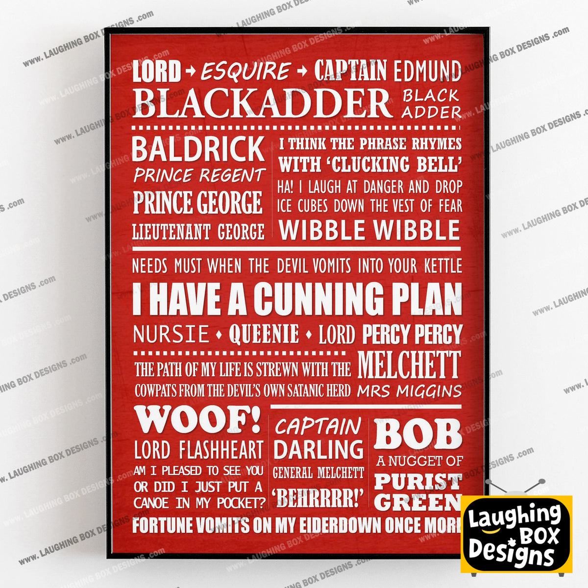 BLACKADDER Typography Print (available in 8 colours)