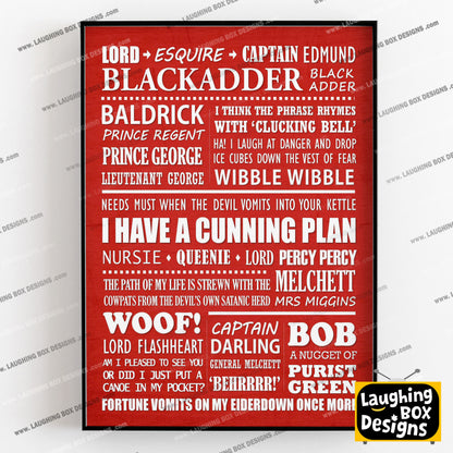 BLACKADDER Typography Print (available in 8 colours)