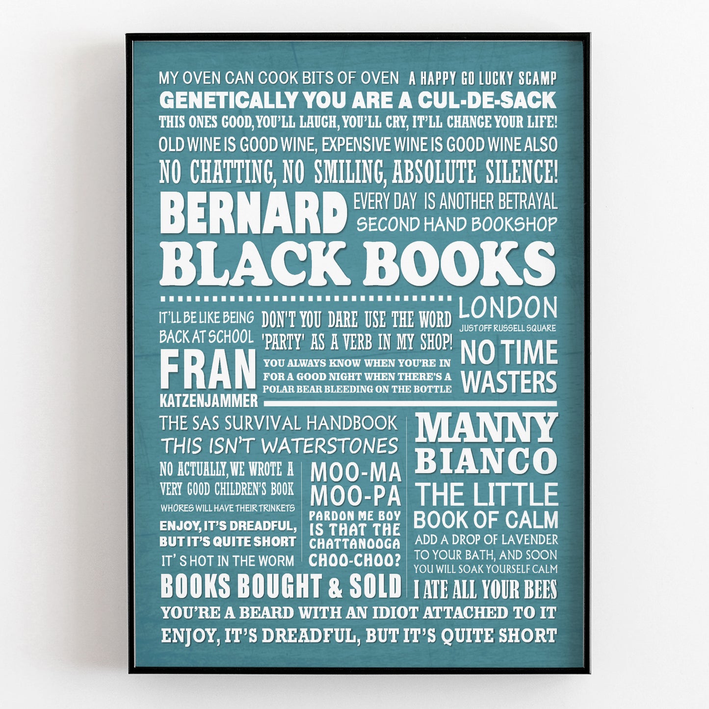 BLACK BOOKS Typography Print (available in 8 colours)