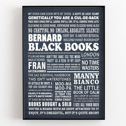 BLACK BOOKS Typography Print (available in 8 colours)