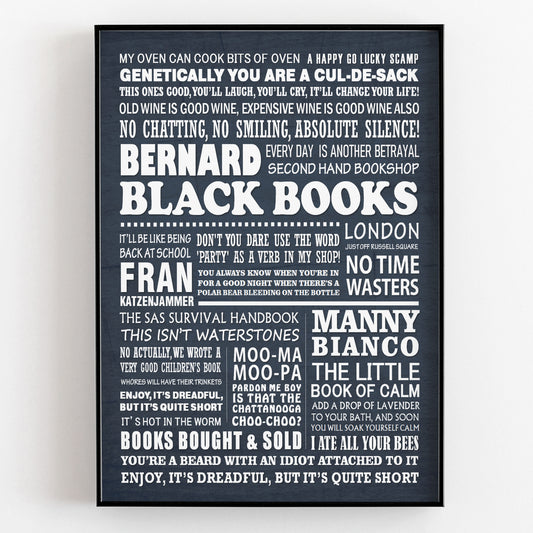 BLACK BOOKS Typography Print (available in 8 colours)