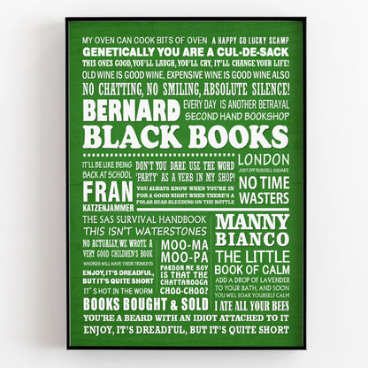 BLACK BOOKS Typography Print (available in 8 colours)