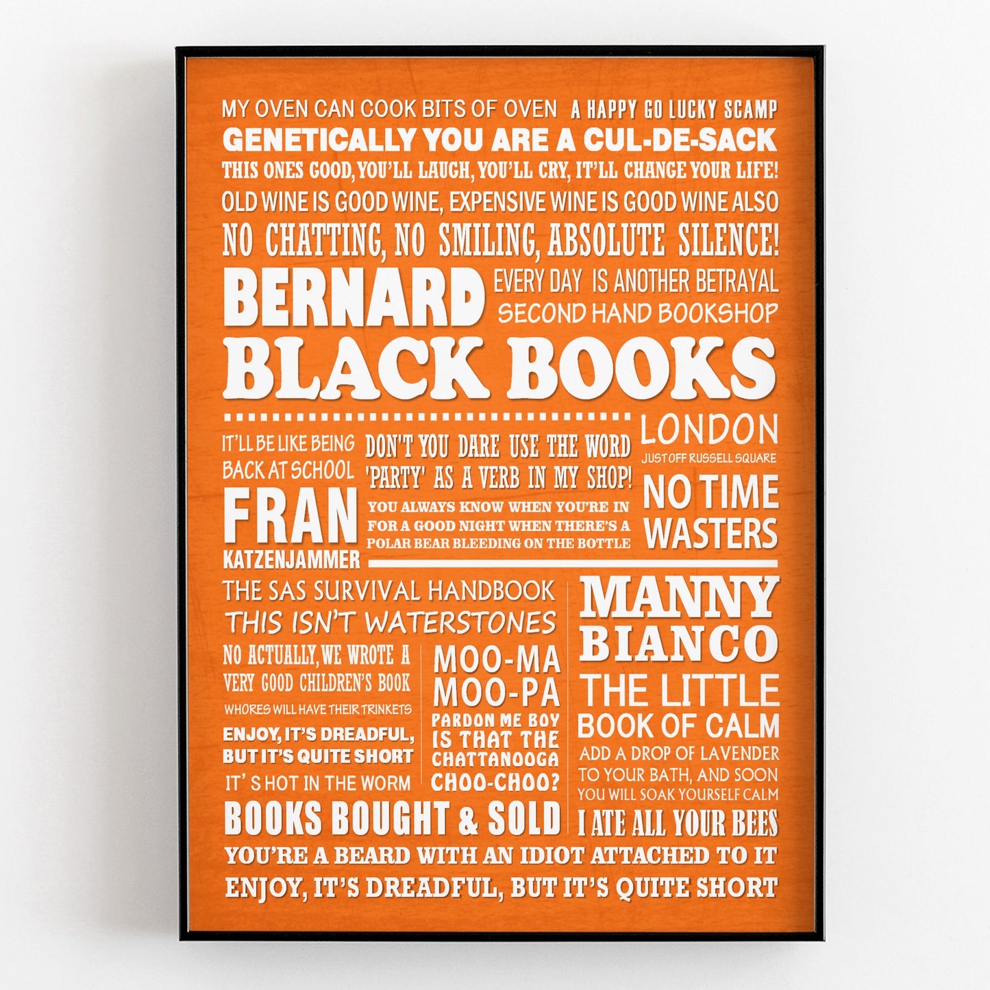 BLACK BOOKS Typography Print (available in 8 colours)