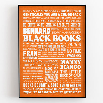 BLACK BOOKS Typography Print (available in 8 colours)