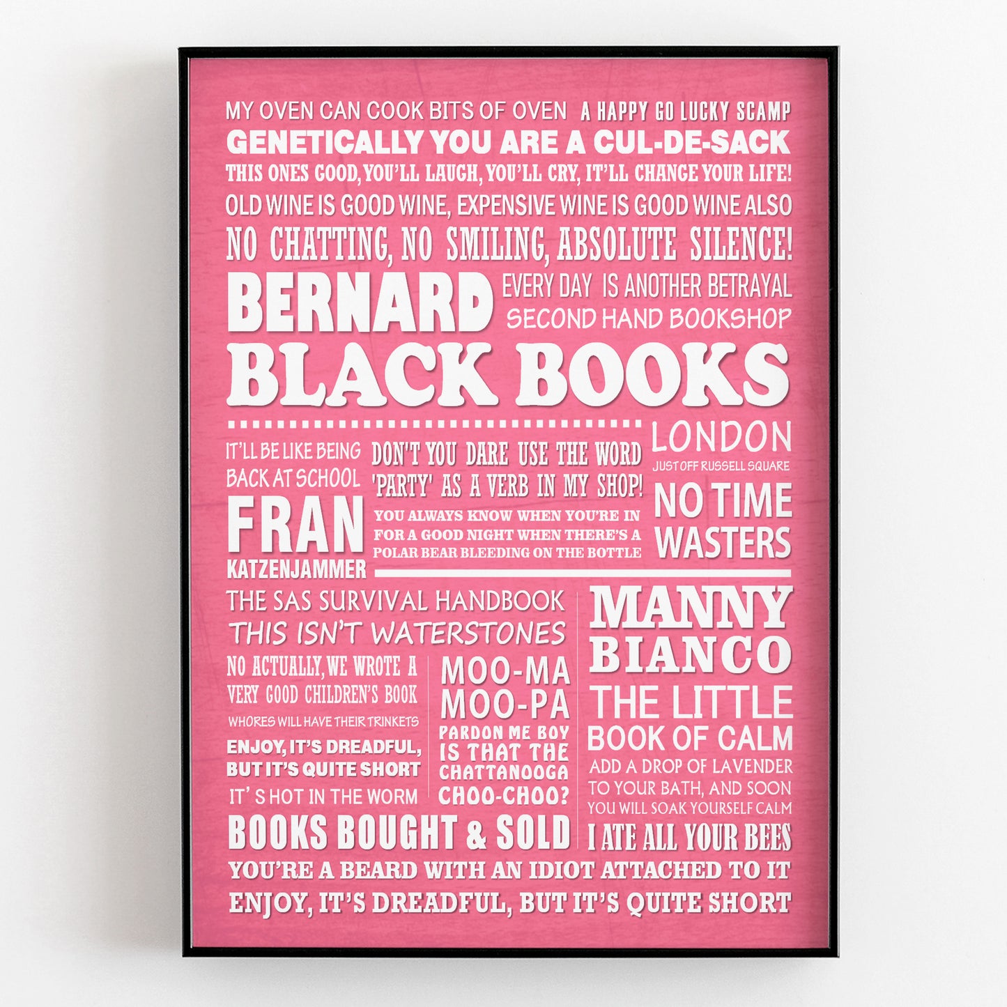 BLACK BOOKS Typography Print (available in 8 colours)