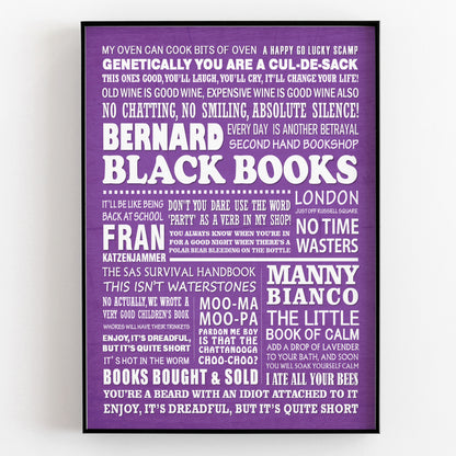BLACK BOOKS Typography Print (available in 8 colours)