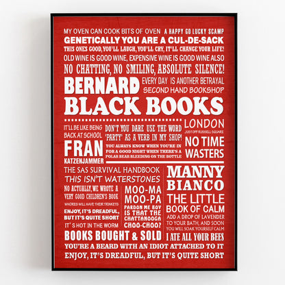 BLACK BOOKS Typography Print (available in 8 colours)