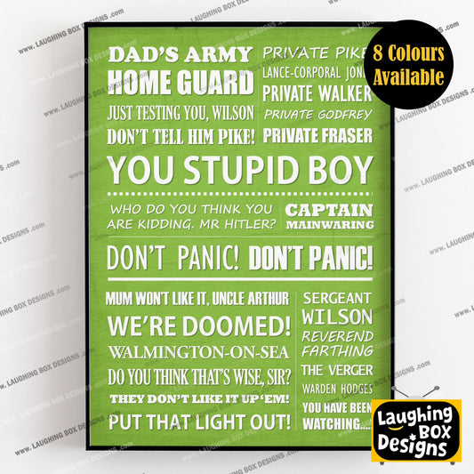 DAD’S ARMY Typography Print (available in 8 colours)