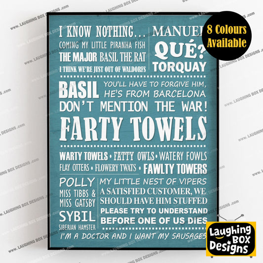 FAWLTY TOWERS Typography Print (available in 8 colours)
