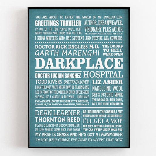 GARTH MARENGHI'S DARKPLACE Typography Print (available in 8 colours)