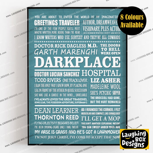 GARTH MARENGHI'S DARKPLACE Typography Print (available in 8 colours)