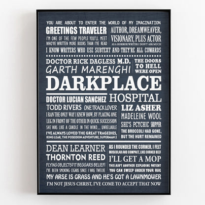 GARTH MARENGHI'S DARKPLACE Typography Print (available in 8 colours)