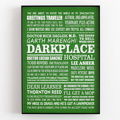 GARTH MARENGHI'S DARKPLACE Typography Print (available in 8 colours)
