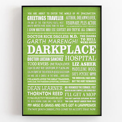 GARTH MARENGHI'S DARKPLACE Typography Print (available in 8 colours)