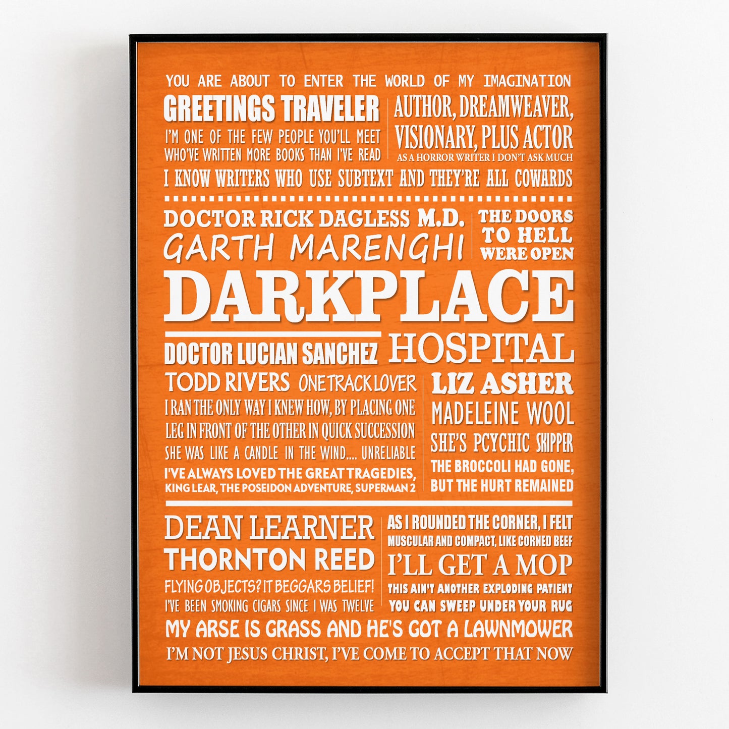 GARTH MARENGHI'S DARKPLACE Typography Print (available in 8 colours)