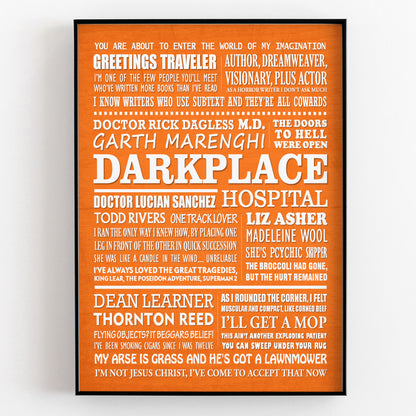 GARTH MARENGHI'S DARKPLACE Typography Print (available in 8 colours)