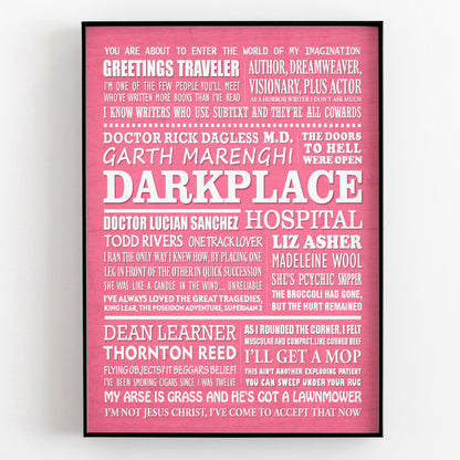 GARTH MARENGHI'S DARKPLACE Typography Print (available in 8 colours)