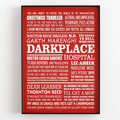 GARTH MARENGHI'S DARKPLACE Typography Print (available in 8 colours)