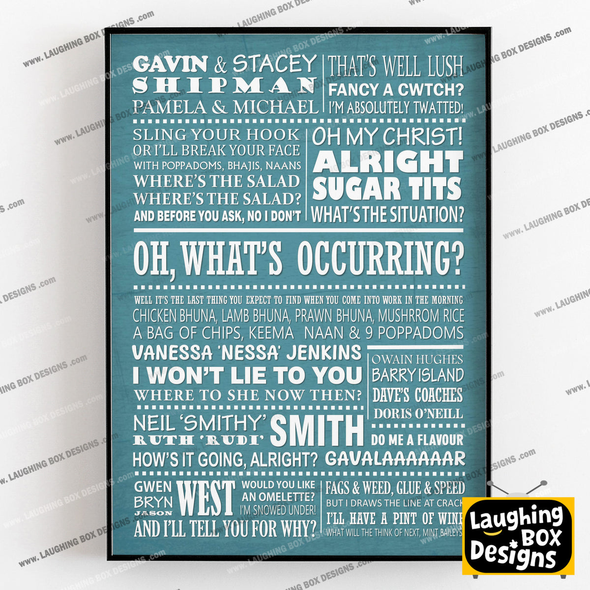 GAVIN AND STACEY Typography Print (available in 8 colours)
